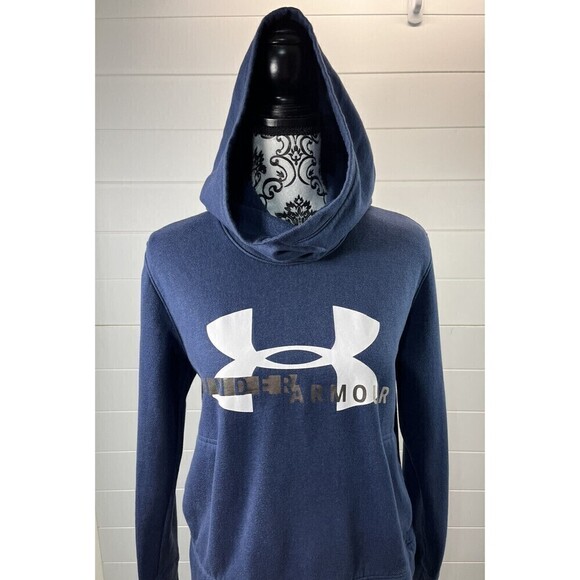 Under Armour Hoodie Womens Sz Small Loose Fit Active Sweatshirt Blue Athleisure - Picture 2 of 12